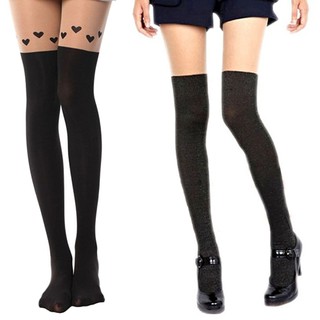 Sexy Women Girl Tattoo High Knee Socks Stocking Pantyhose Sheer Tights (1)