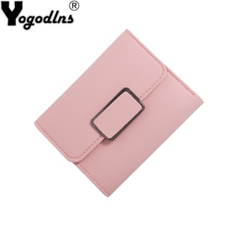 Yogodlns Women PU Leather Solid Color Purses 2 Fold Short Small Wallet