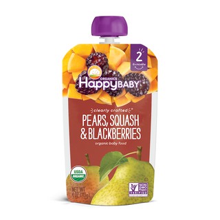 Happy Baby Clearly Crafted Pears, Squash & Blackberries Stage 2 113g