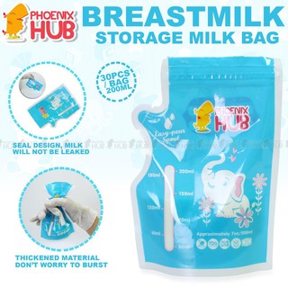 New products✜❀Phoenix Hub BMSB 200ml 30pcs Baby Breast Milk Storage Bag Liquid Safe Food Storage Bag