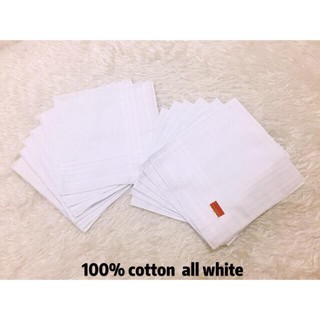 12 Pcs White Color Handkerchief Cotton tela Cannon Panyo