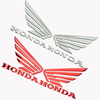 Motorcycles 3D Silver Gel Rubber Tank Emblems Decal Sticker for Honda Wing Set