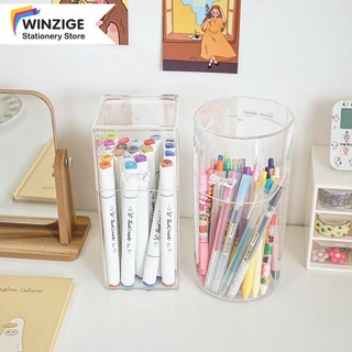 Winzige Ins Storage Box Transparent Pen Holder Dustproof Brush Holder Acrylic Storage Desktop Organi