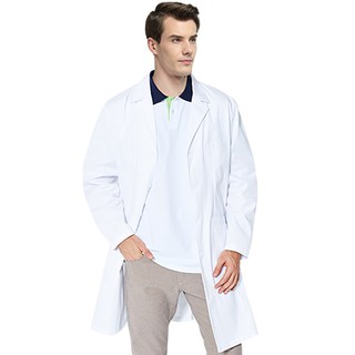 [READY STOCK]Unisex Lab Coat Long Sleeve White Coat Hospital Uniform Workwear Doctor Nurse Medical Coat