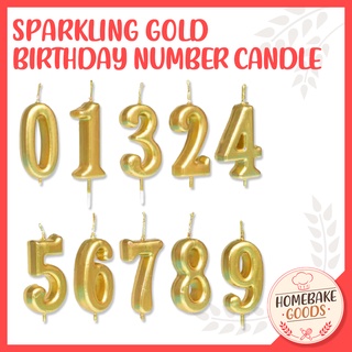 Number Candle 0-9 Birthday Party Needs Cake Gold Candle Party Supplies Decorations