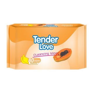 BCS Tender Love Papaya Cleansing Wipes 80's Pack of 1