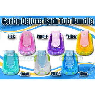 COD GERBO Newborn Deluxe Baby Bath Tub with Bath Net Support Combo Pack