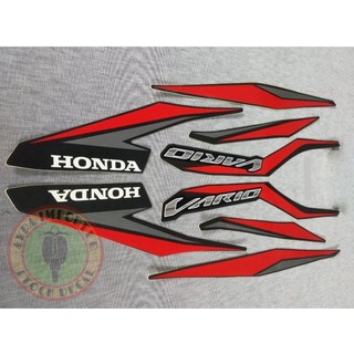 HONDA Click V2 18 RED/BLACK/SILVER Stock Decal/Sticker