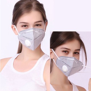 Disposable KN95 Mask Valved Face Mask KN95 Protection Face Mask Grey White Reuse Mask 1PC (2)