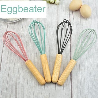 Wooden Handle Whisk Silicone Kitchen Mixer Balloon Wire Egg Beater Tool