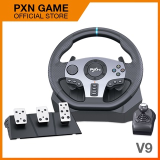 PC Steering Wheel, PXN V9 Universal Usb Car Sim 270/900 degree Race Steering Wheel with 3-pedal Peda