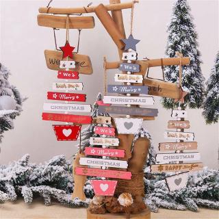 Christmas Tree Wooden Pendant Hanging Xmas Home Party Decor Door Ornaments