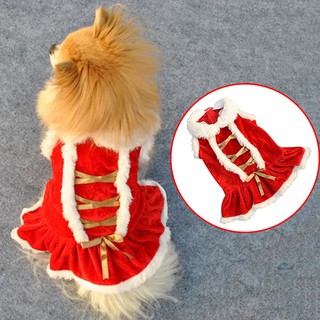 [Super] Classic Red Christmas Dog Clothes Santa Doggy Costum