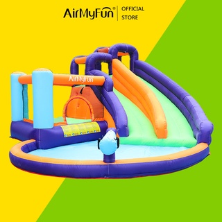 Airmyfun Inflatable Castle Playground Children pool Inflatable bouncer kids double water slide pool