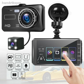 ✇☫✢4inch Car DVR Dual Lens HD 1080P Dash Cam Video Recorder Camera Touch Screen