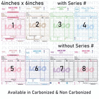 ▣Customized Receipt 4x6 inches 2pads ( Carbonized )