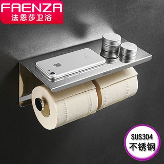 ♗≑Faensa non-perforated tissue holder toilet 304 stainless steel toilet paper roll holder roll paper