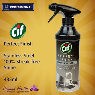 Cif Perfect Finish Stainless Steel Spray 435ml Degreases and removes stubborn dirt Brilliantly polis