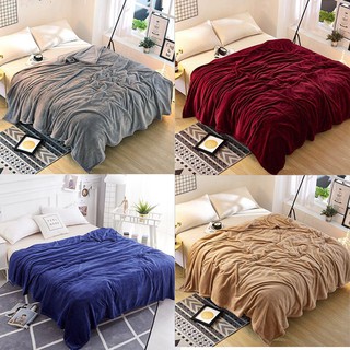 ✜Blanket Plain 150*200cm Super Soft Warm Solid Micro Plush Fleece Blanket