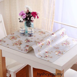 Yanghelou Soft glass pvc tablecloth disposable washable waterproof tablecloth oil-proof and hot garden pla