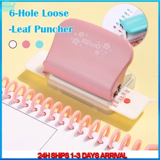 【phi local stock】 NEW 6 Hole Puncher Handheld Metal Punchers for A4 A5 B5 Notebook Scrapbook