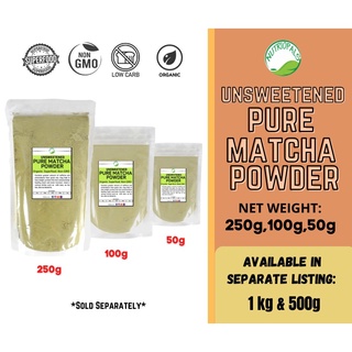 PURE MATCHA POWDER (unsweetened organic) 250g/100g/50g