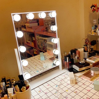 ☑۞Make-up mirror desktop led light make-up mirror with lamp home bedroom large dressing mirror deskt