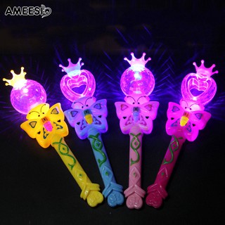 AMEESI Butterfly LED Luminous Stick Projection Wand Toy Party Props