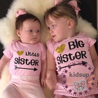 PPD-Family Matching Tops Little/Big Sister Romper T-shirt