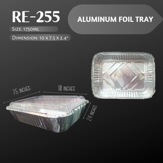 [50pcs] RE255 (1750ml) ALUMINUM FOIL TRAY with PLASTIC LID