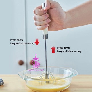 SJW 1pcs New Steel Press And Spin Action Better Beater Egg Mixer Kitchen tools (1)