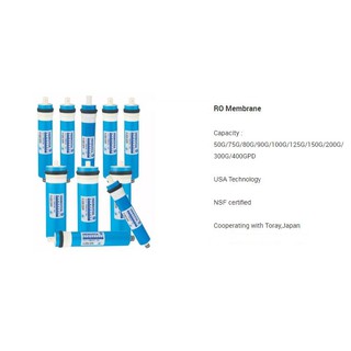 Water Filter Cartridge Reverse Osmosis RO Membrane 50 75 200 gpd Household Replace