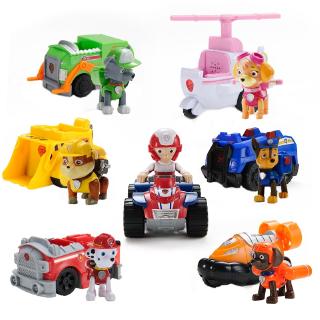 Paw Patrol Car Toy Set with Pull-Back Function Vehicle Set Toy Gift Chase Rubble Skye