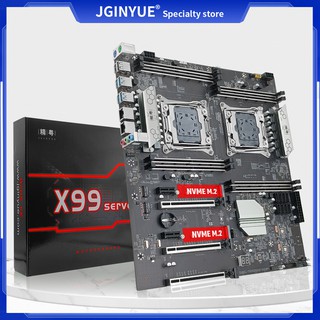 ✜JGINYUE X99 Motherboard LGA 2011-3 Dual CPU Support Intel E5 V3 & V4 Processor DDR4 RAM Memory Four
