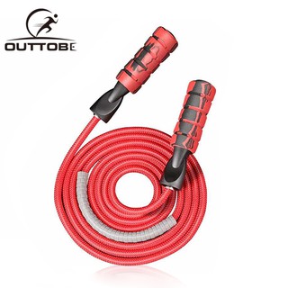 OUTTOBE Workout Skipping Rope Tangle-Free with Ball Bearings Memory Foam Handles with Adjustable Cotton