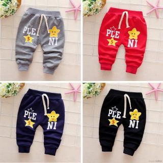 [Superseller] Kids Toddlers Boy Cartoon Letter Print Pant Baby Long Pants Trousers Bottoms