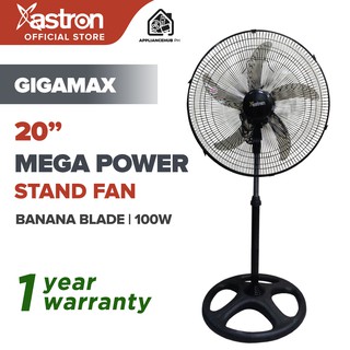 Astron Gigamax Mega Power Stand Fan 20" (Black) Electric Fan 100W XXL Design