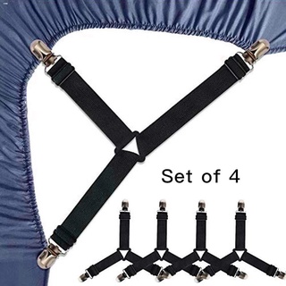 bed sheetBedsheets▽Triangle Bed Mattress Sheet Corner Clips 4pcs Grippers Adjustable Suspender Strap