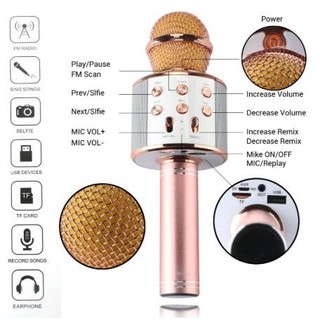 WS-858 Wireless Bluetooth Microphone Mic Karaoke Speakers (2)
