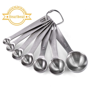 Stainless Steel Measuring Spoons Set of 7 Stackable Measure Spoon for Dry