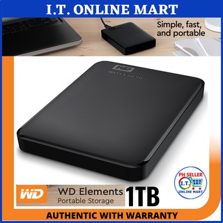 WD Western Digital Elements 1TB Portable USB 3.0 External Hard Drive (Black) HDD