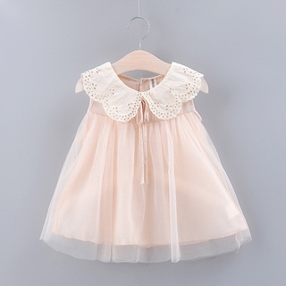 2021 New Fashion Princess Dress Baby Girl Vestido Dress Toddler Kid Baby Girl Solid Bow Lace Tulle