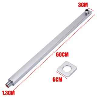 60cm 24" Chrome Wall Mounted Square Shower Extension Arm For Rain Shower Head (3)