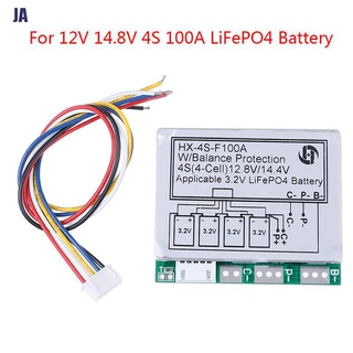 4S 100A 12.8V w/balance LiFePo4 LiFe 18650 battery cell BMS protection PCB board