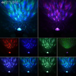 ﹉USB LED Star Night Light Music Starry Water Wave LED Projector Light Bluetooth Projector Sound-Acti