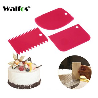 WALFOS set of 3 Food Grade Plastic Dough Scraper Frosting Fondant Scraper Cake Decorating Edge Smooth Set (2)