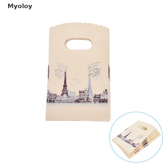 Myoloy 100pcs/lot Pink Eiffel Tower Packaging Bags Plastic Shopping Bags With Handle, PH (1)
