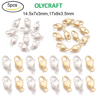 Olycraft 5 pc Brass Swivel Lobster Claw Clasps Swivel Snap Hook Long-Lasting Plated Matte Gold/Silver Color