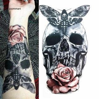 【JM】Long Lasting Punk Flower Skull Waterproof Temporary Body Art Fake Tattoo Sticker
