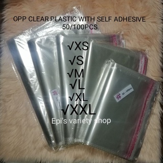 50/100pcs clear packaging plastic for clothes with self adhesive